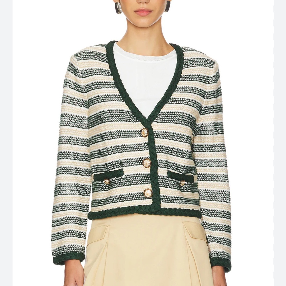Veronica Beard Claudine Knit Striped Jacket Blazer NWT